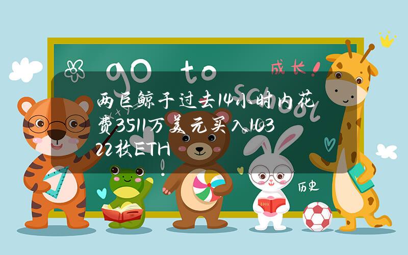 两巨鲸于过去14小时内花费3511万美元买入10322枚ETH