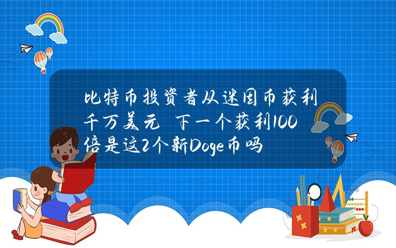 比特币投资者从迷因币获利千万美元　下一个获利100倍是这2个新Doge币吗？