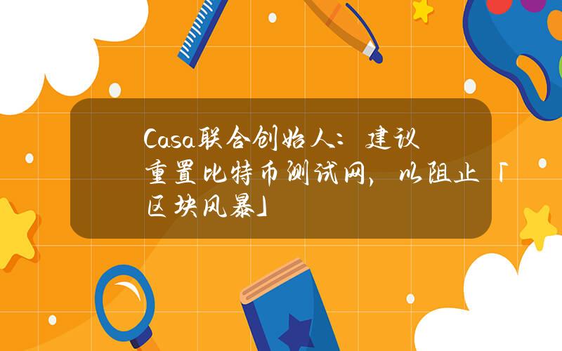 Casa联合创始人：建议重置比特币测试网，以阻止「区块风暴」