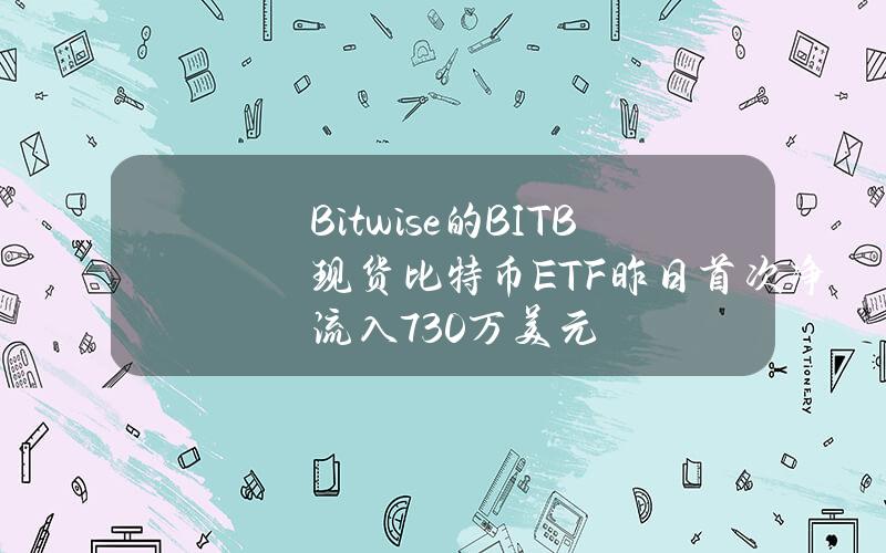 Bitwise的BITB现货比特币ETF昨日首次净流入730万美元