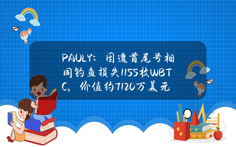 PAULY：因遭首尾号相同钓鱼损失1155枚WBTC，价值约7120万美元