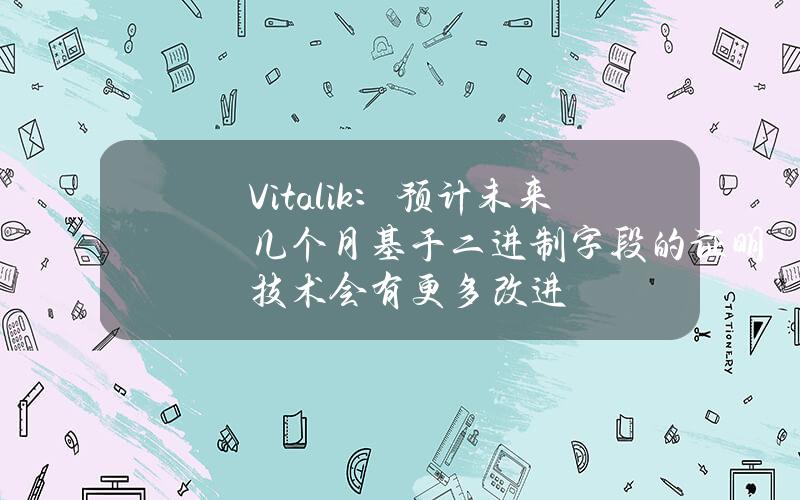 Vitalik：预计未来几个月基于二进制字段的证明技术会有更多改进